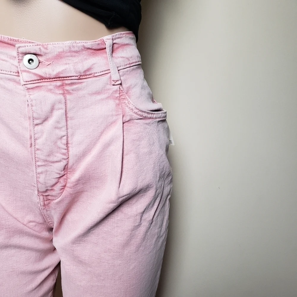 PILCRO Ultra High-Rise Acid Wash Pink  Straight Jeans